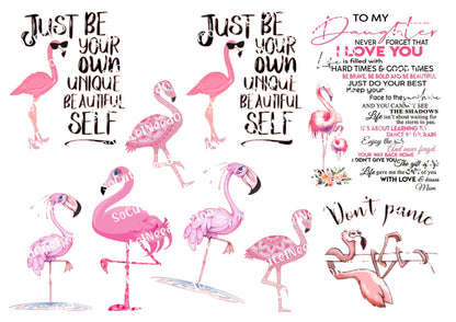 Flamingo on Clear/White Waterslide Paper Ready To Use - SoCuteINeedOneToo