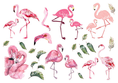 Flamingo Options on Clear/White Waterslide Paper Ready To Use - SoCuteINeedOneToo