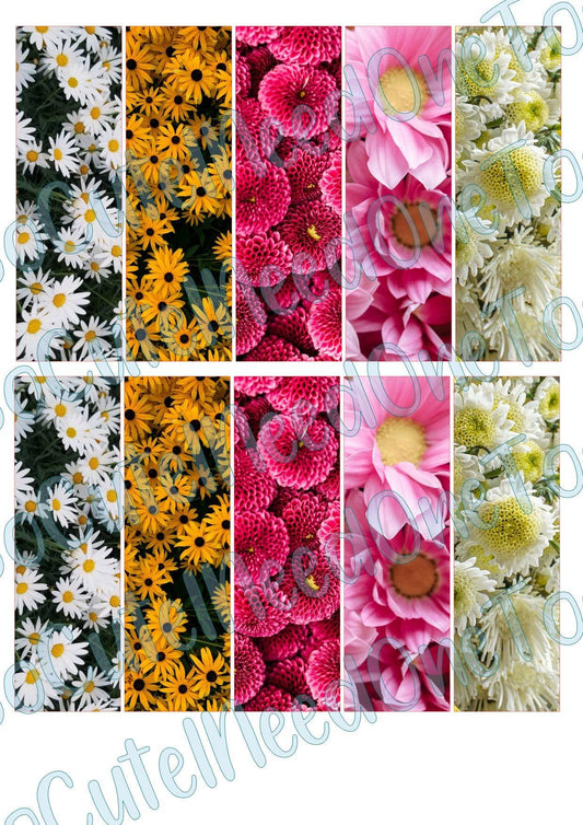 Flower Pen Wraps #1 on Clear/White Waterslide Paper Ready To Use - SoCuteINeedOneToo