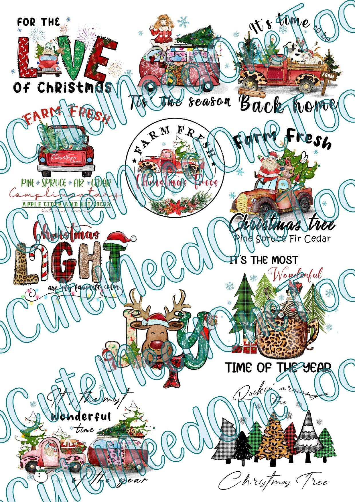 For The Love Of Christmas - On Clear/White Waterslide Paper - Ready To Use - SoCuteINeedOneToo