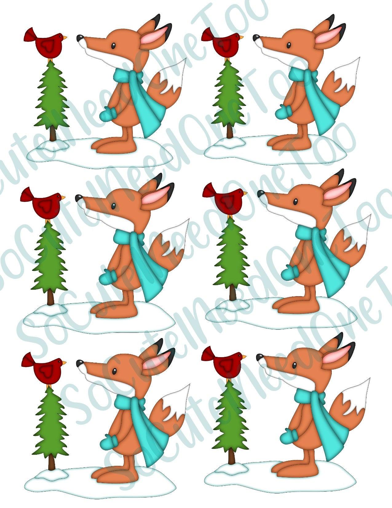 Fox & Cardinal On Clear/White Waterslide Paper Ready To Use - SoCuteINeedOneToo