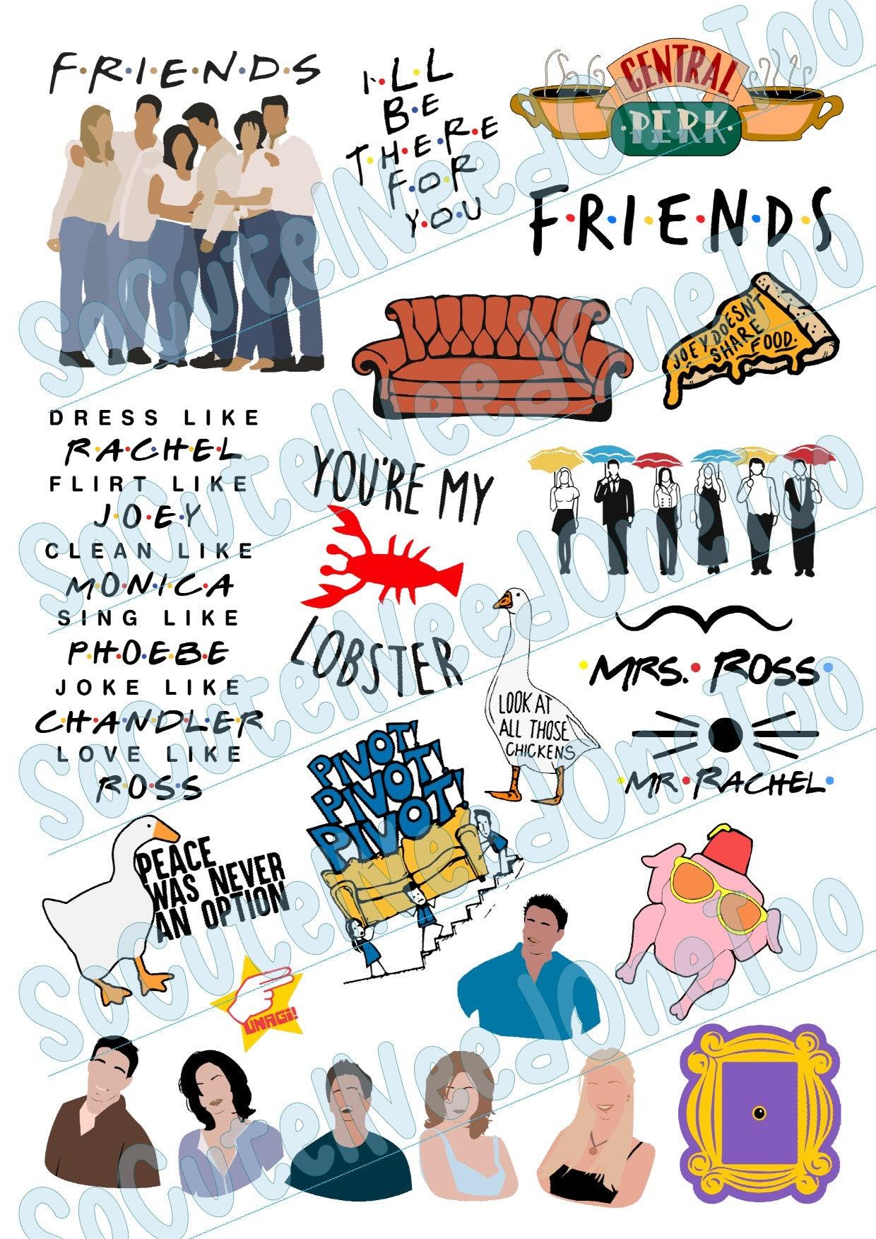 Friends #4 on Clear/White Waterslide Paper Ready To Use - SoCuteINeedOneToo