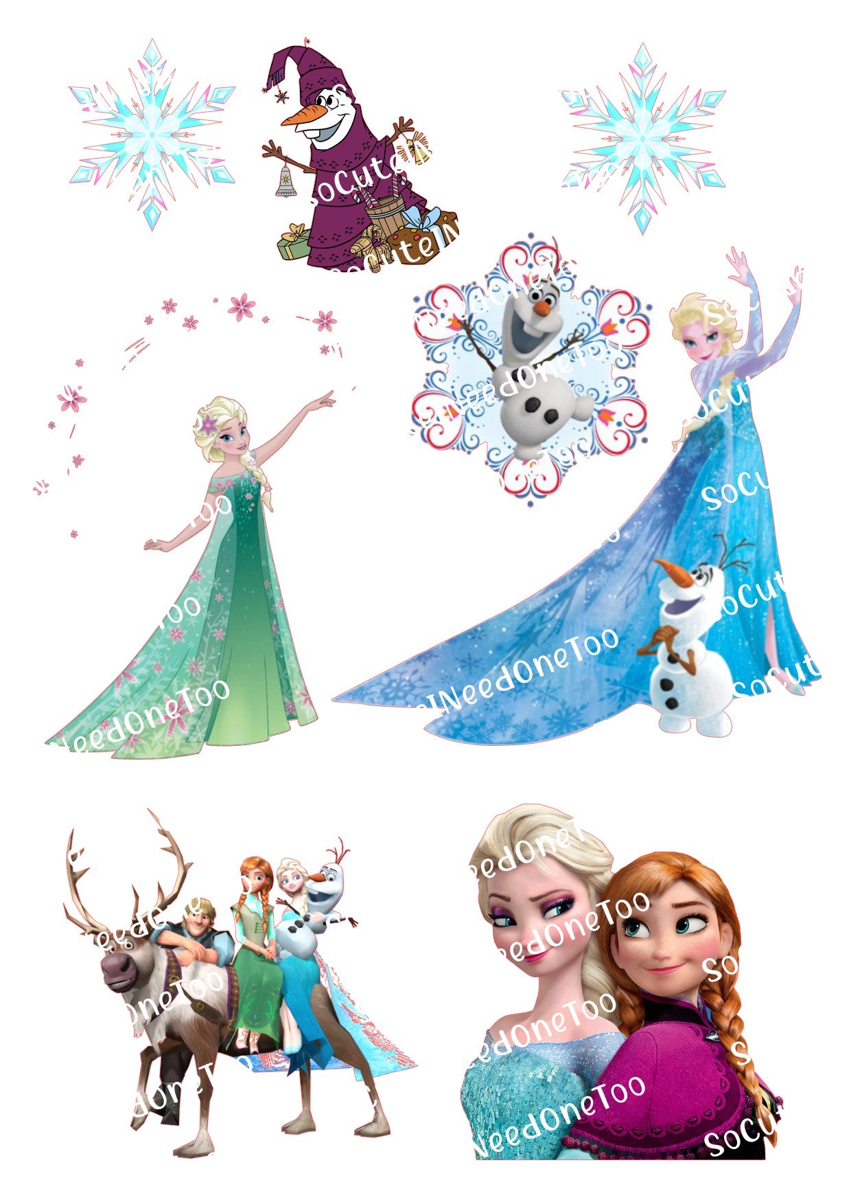 Frozen #7 Waterslide Decals - SoCuteINeedOneToo