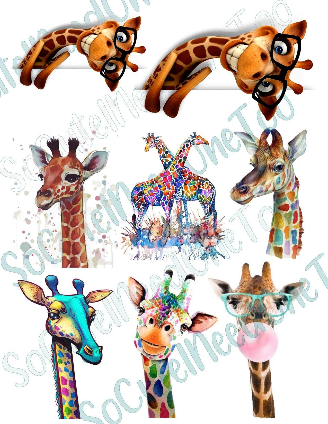 Giraffe Decals on Clear/White Waterslide Paper - Ready To Use - SoCuteINeedOneToo