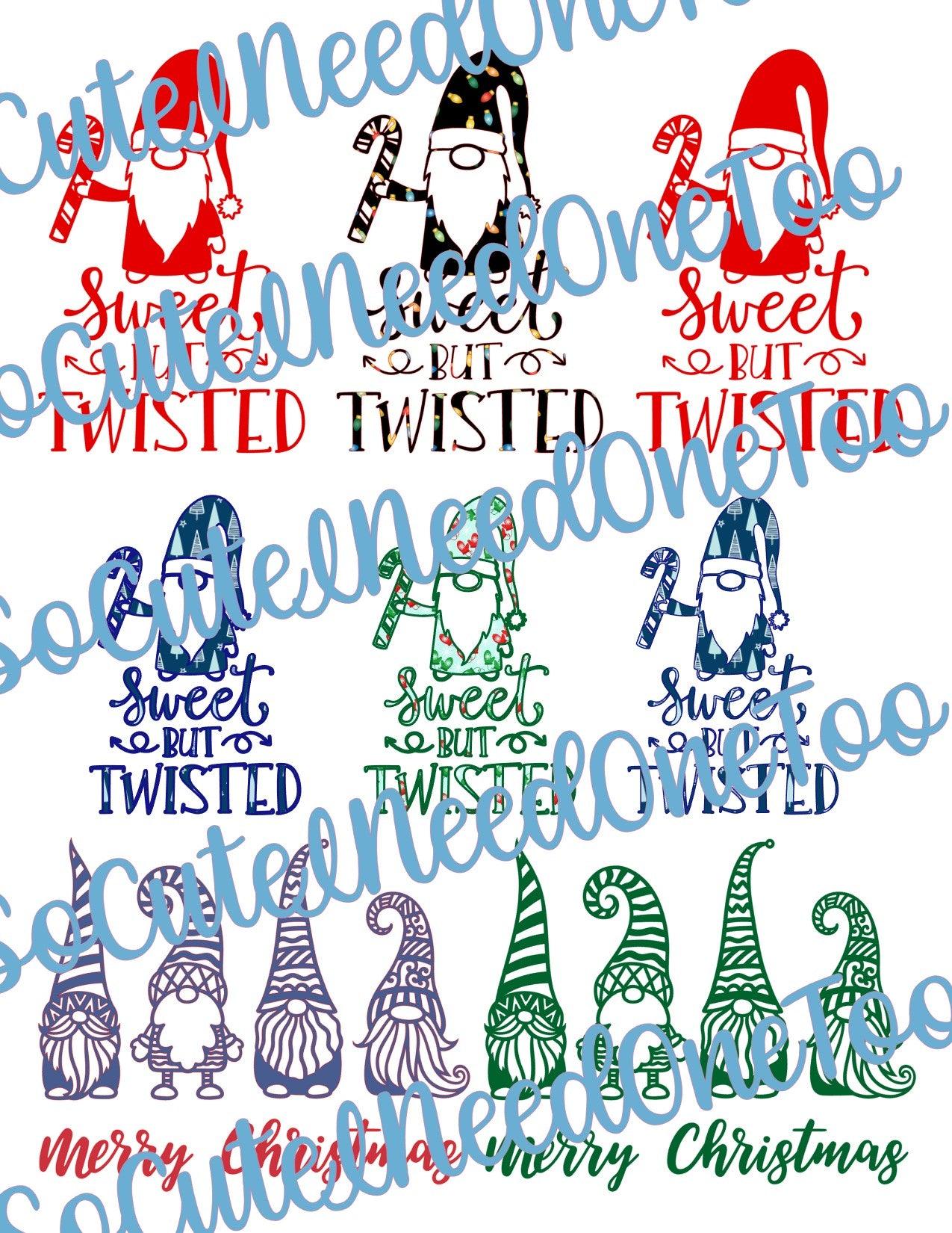 GNOMES #4 - Full Sheet On Clear/White Waterslide Paper Ready To Use - SoCuteINeedOneToo