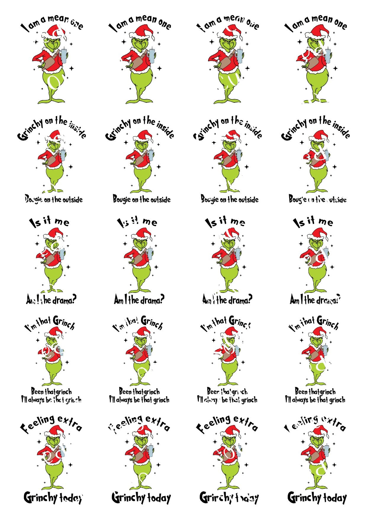 Grinch 2 in Standing Waterslide Decals - SoCuteINeedOneToo