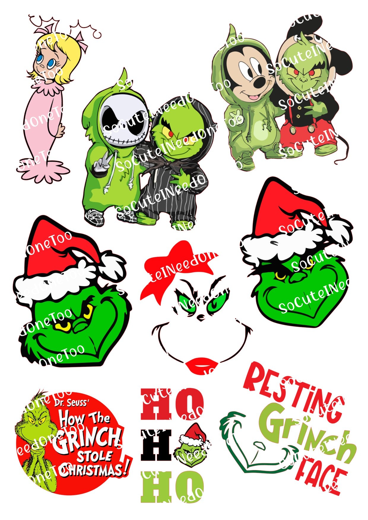 Grinch #6 Waterslide Decals - SoCuteINeedOneToo