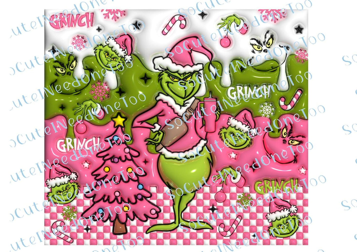 Grinch Christmas Waterslide Wrap Collection A - SoCuteINeedOneToo