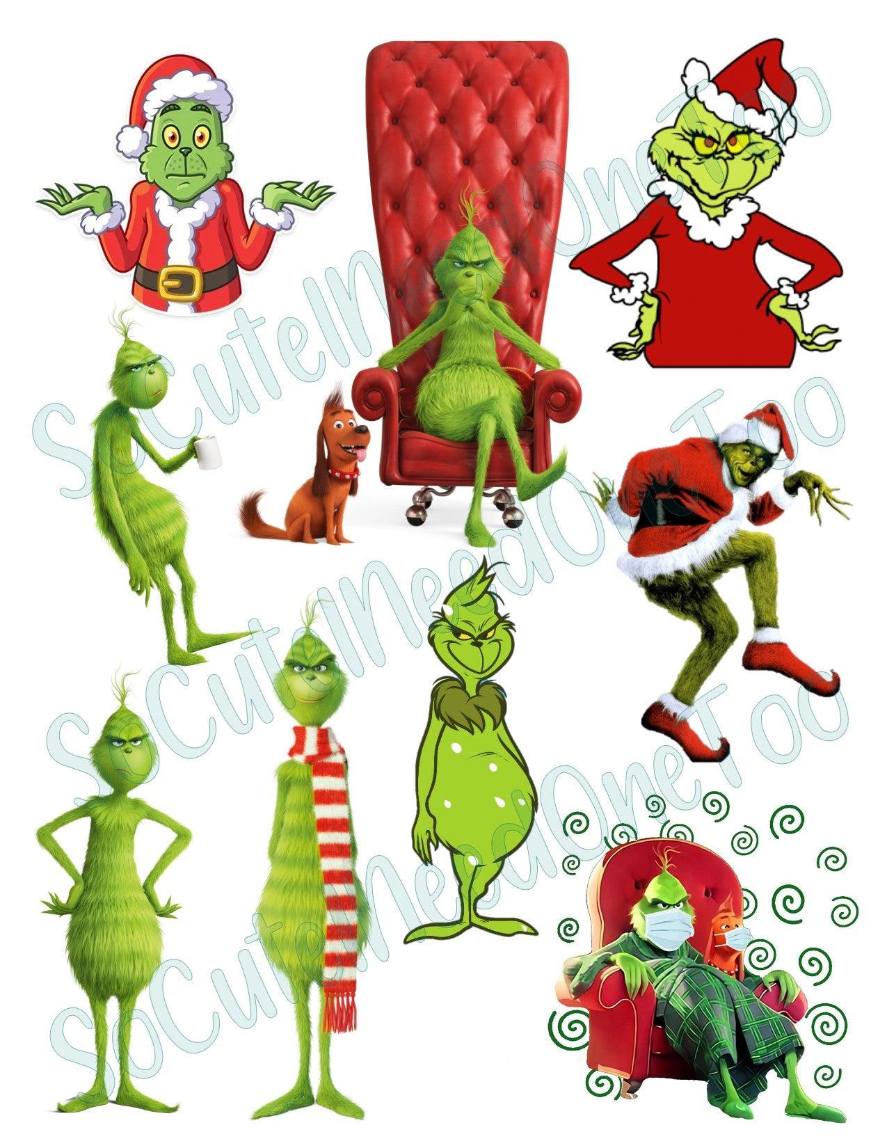 GRINCH Decals On Clear/White Waterslide Paper - Ready To Use - SoCuteINeedOneToo