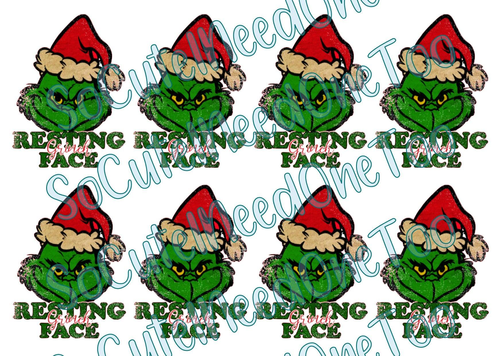 Grinch Full Sheets of Same Image on Clear/White Waterslide Paper Ready To Use - SoCuteINeedOneToo