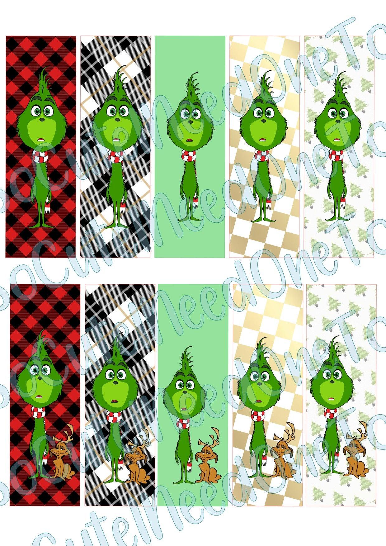 Grinch Pens #1 on Clear/White Waterslide Paper Ready To Use - SoCuteINeedOneToo