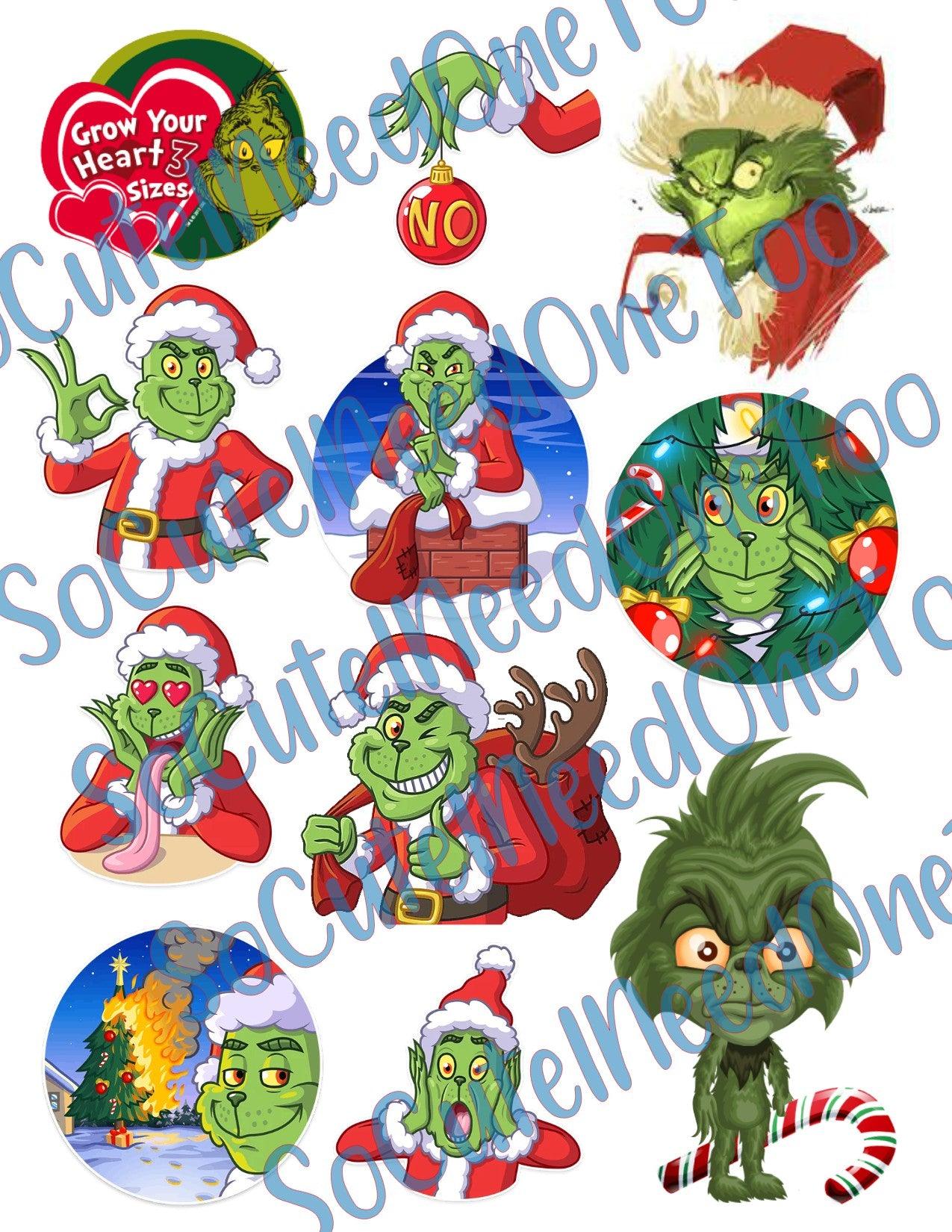 Grinch So Many Faces on Clear Waterslide Paper - Ready To Use - SoCuteINeedOneToo
