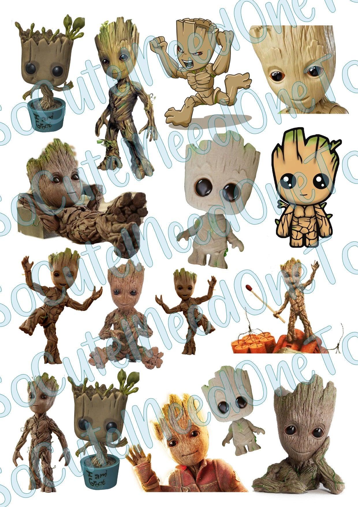 Groot on Clear/White Waterslide Paper Ready To Use - SoCuteINeedOneToo
