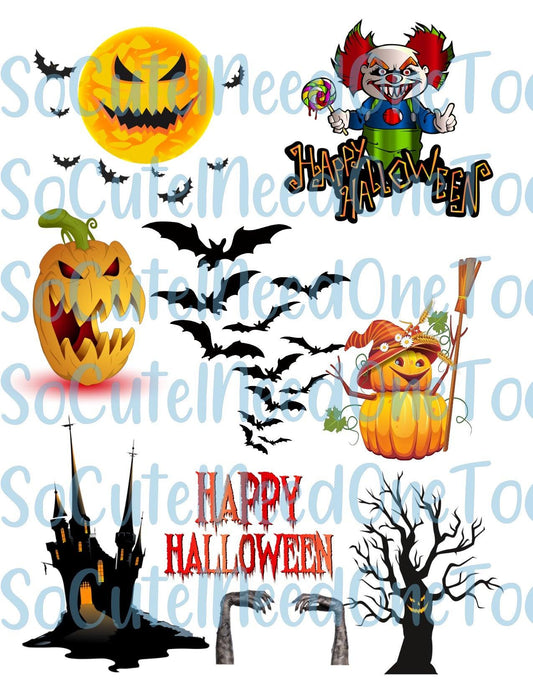 Halloween #4 On Clear Waterslide Paper - SoCuteINeedOneToo