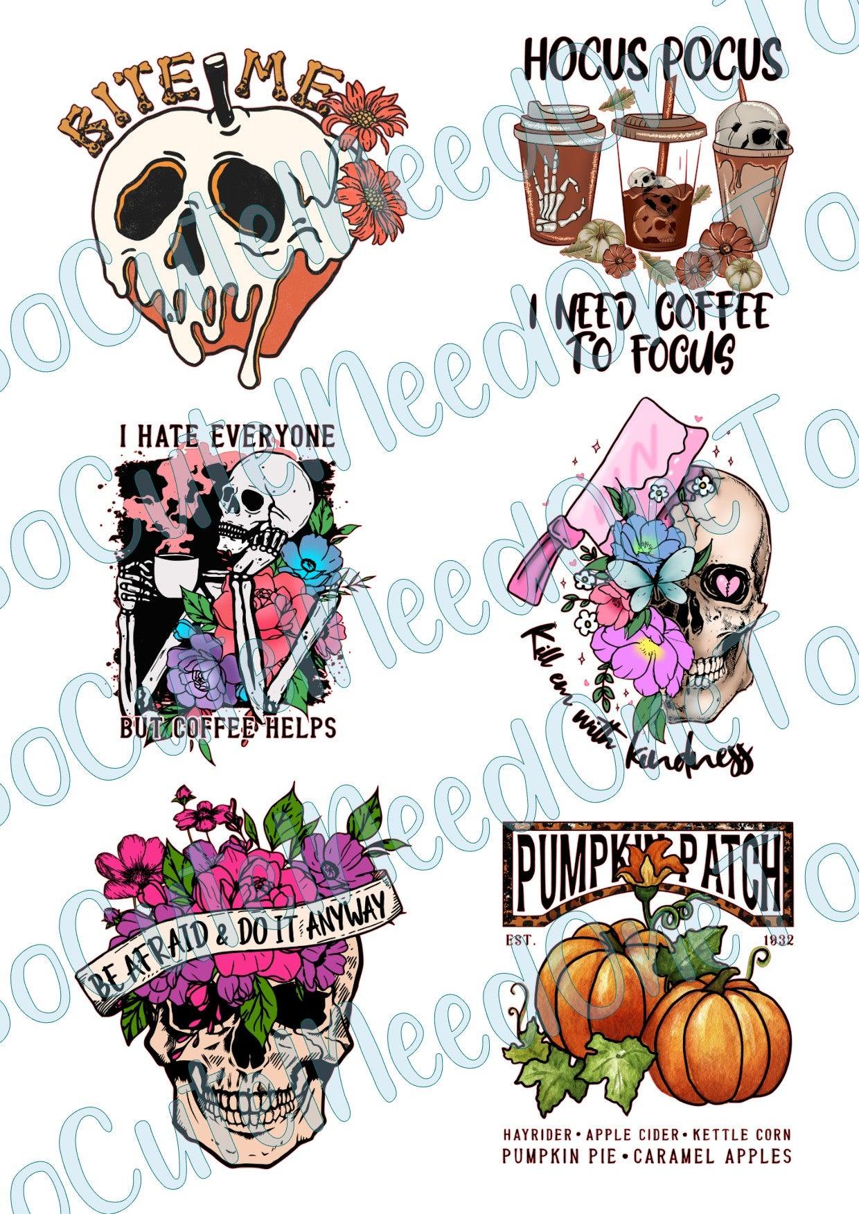 Halloween - Bite Me on Clear/White Waterslide Paper - SoCuteINeedOneToo