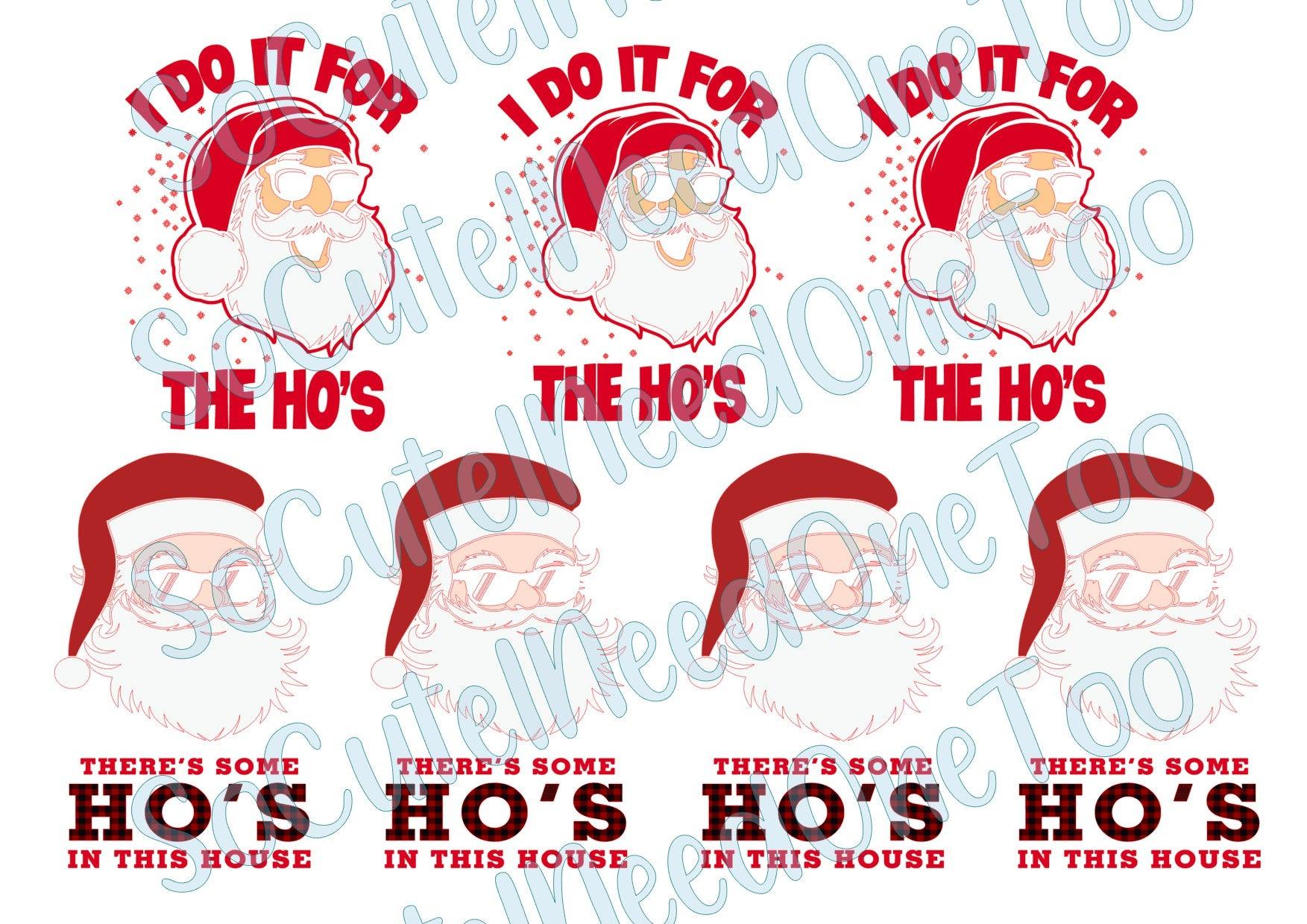 Ho's In The House #2 - Christmas on Clear/White Waterslide Paper Ready To Use - SoCuteINeedOneToo