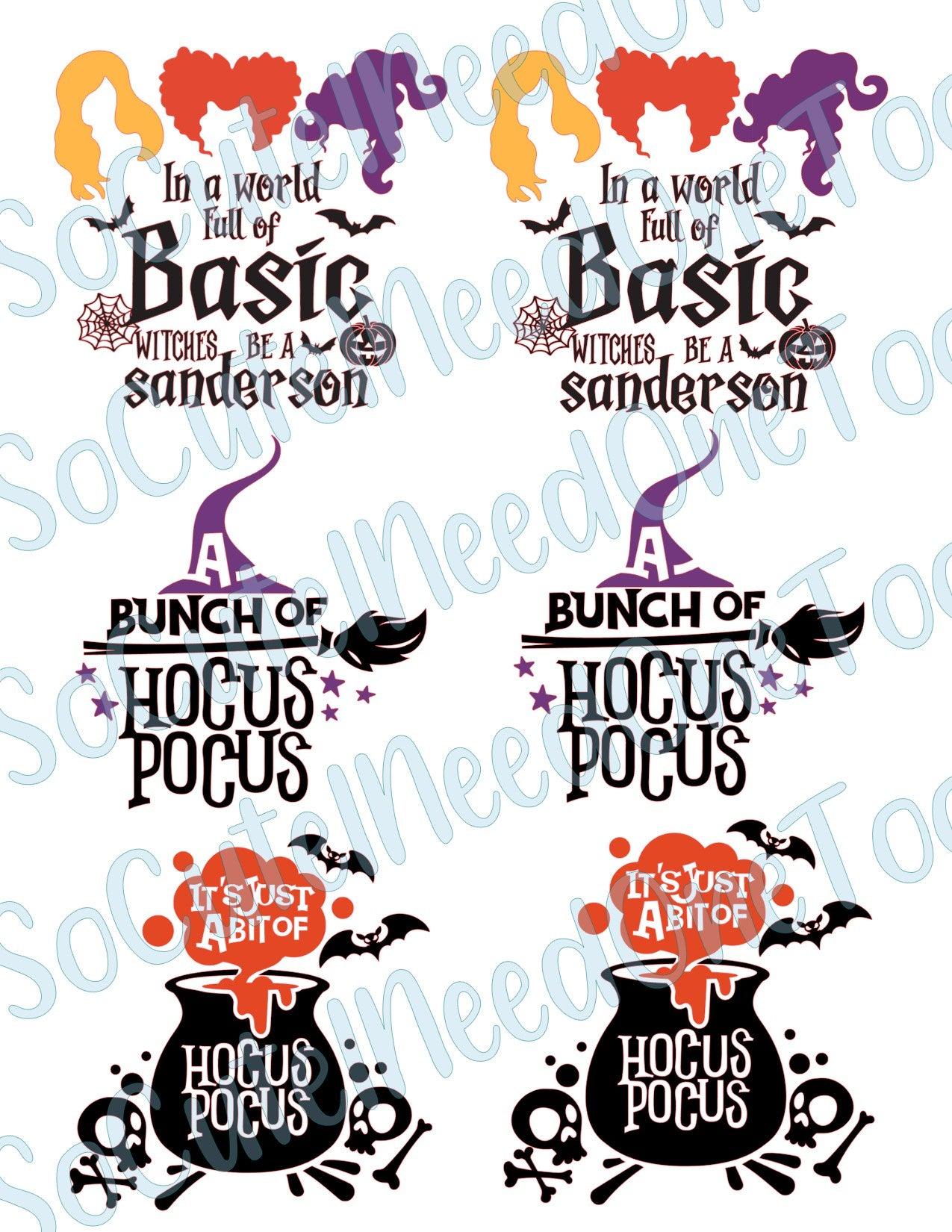 Hocus Pocus #4 on Clear/White Waterslide Paper Ready To Use - SoCuteINeedOneToo