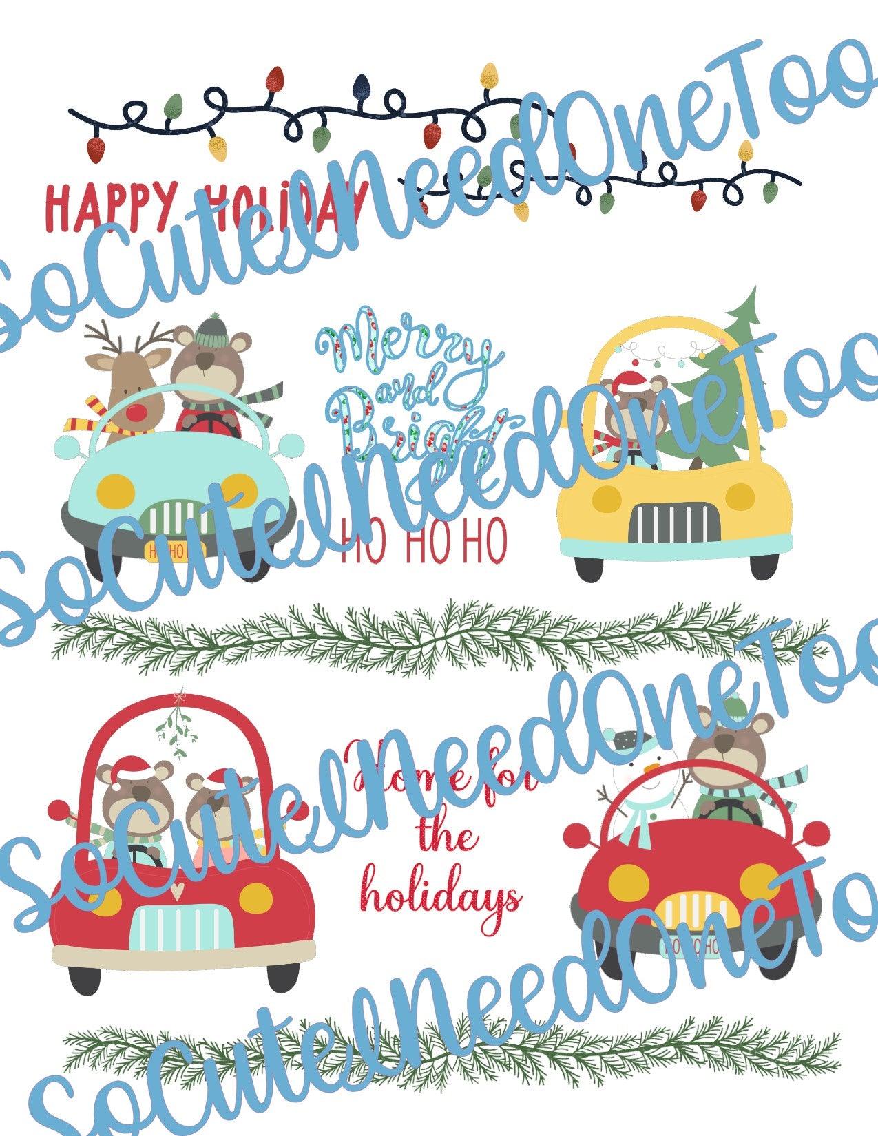 Home For The Holidays On Clear/White Waterslide Paper - Ready To Use - SoCuteINeedOneToo
