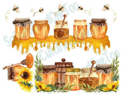 Honey Boarders Decals On Clear Waterslide Paper - Ready To Use - SoCuteINeedOneToo