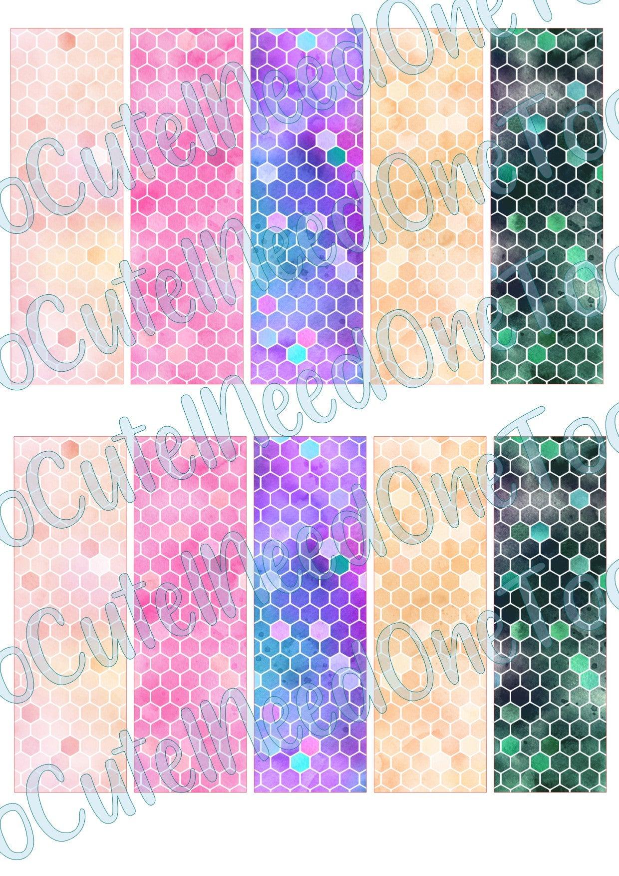 Honeycomb Pattern Pen Wraps on Clear/White Waterslide Paper Ready To Use - SoCuteINeedOneToo