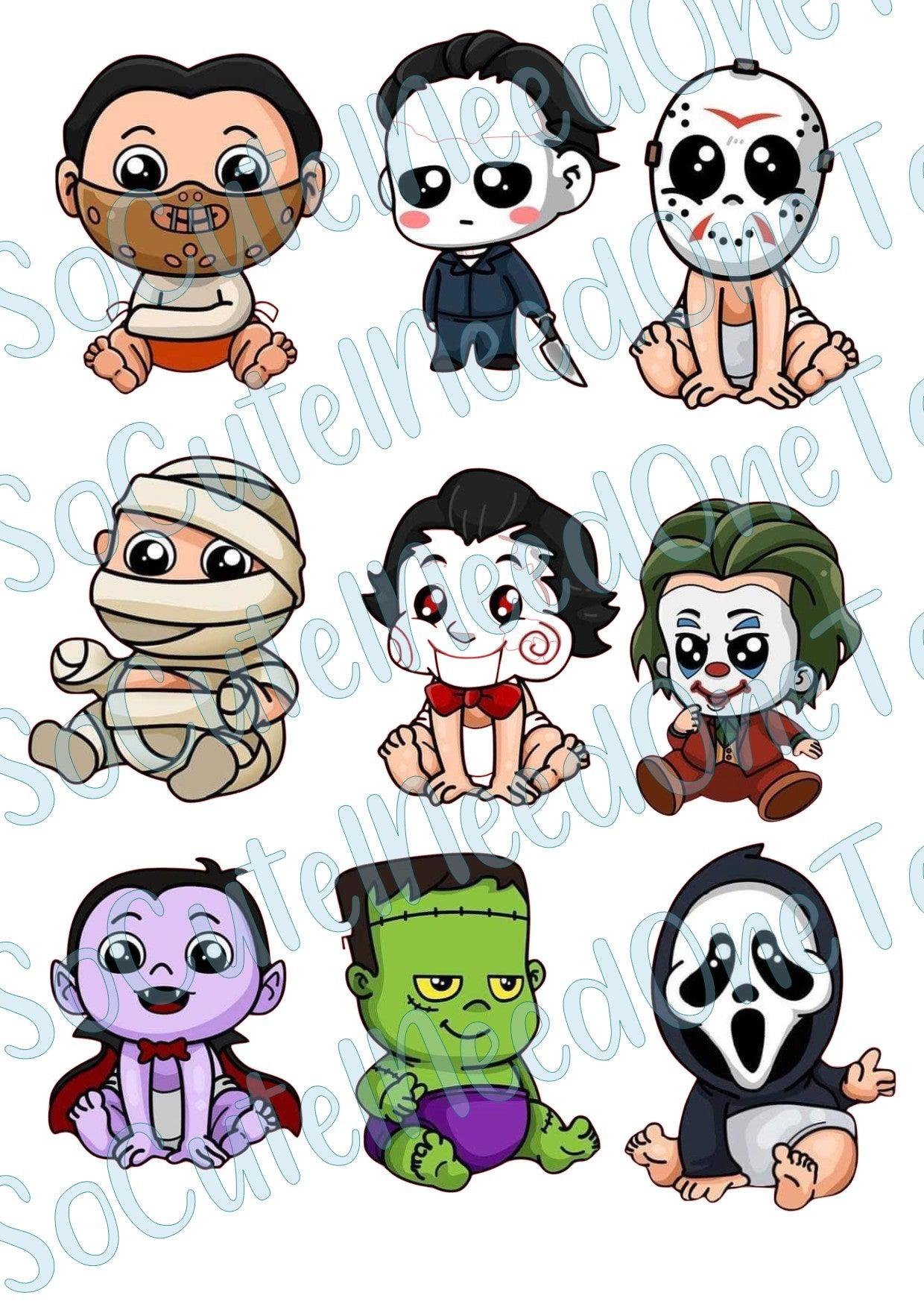 Horror - Baby Killers - on Clear/White Waterslide Paper Ready To Use - SoCuteINeedOneToo