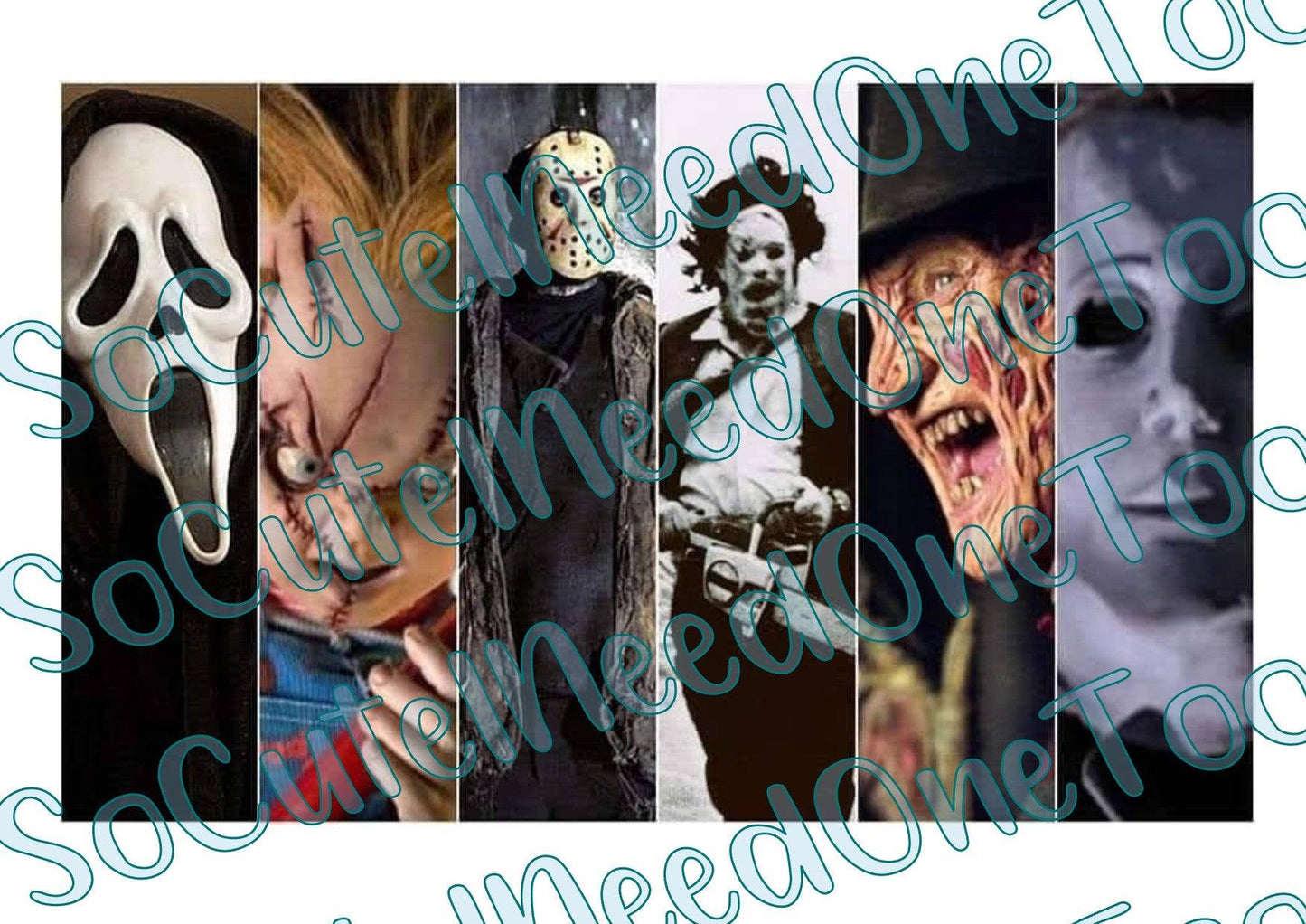 Horror - Collage of Killers - on Clear/White Waterslide Paper Ready To Use - SoCuteINeedOneToo