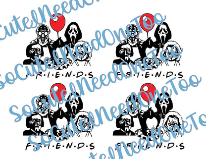 Horror - Friends #2 on Clear/White Waterslide Paper Ready To Use - SoCuteINeedOneToo