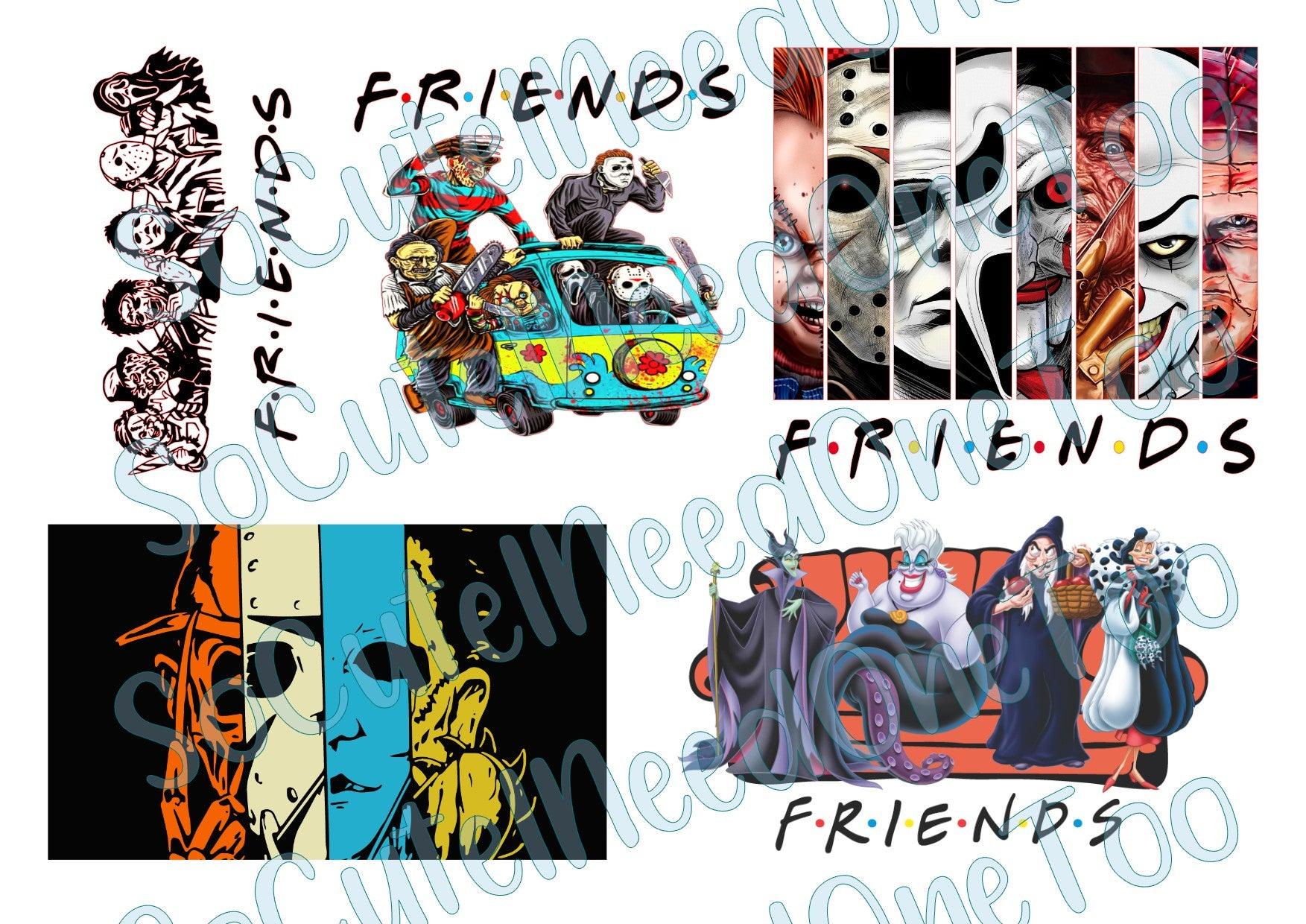 Horror - Friends #3 - on Clear/White Waterslide Paper Ready To Use - SoCuteINeedOneToo
