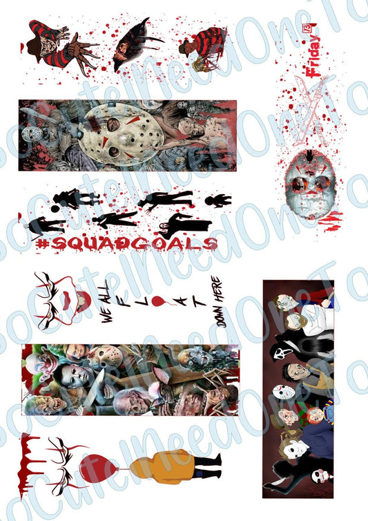 Horror Pen #2 Pen Wraps - Clear/White Waterslide Paper Ready To Use - SoCuteINeedOneToo