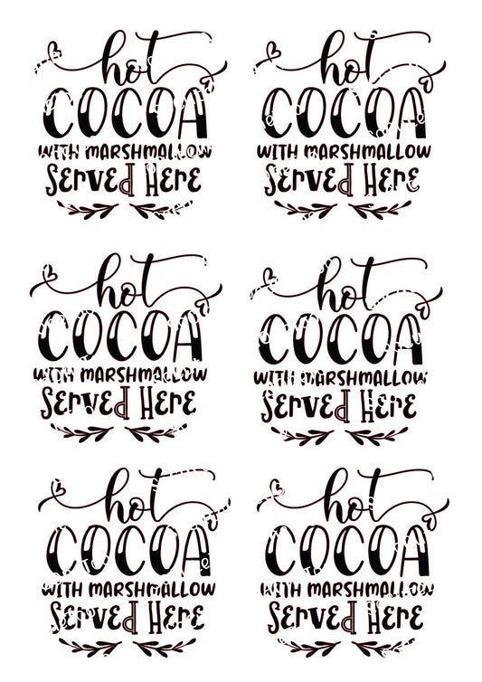 Hot Cocoa Served Here FS on Clear/White Waterslide Paper Ready To Use - SoCuteINeedOneToo