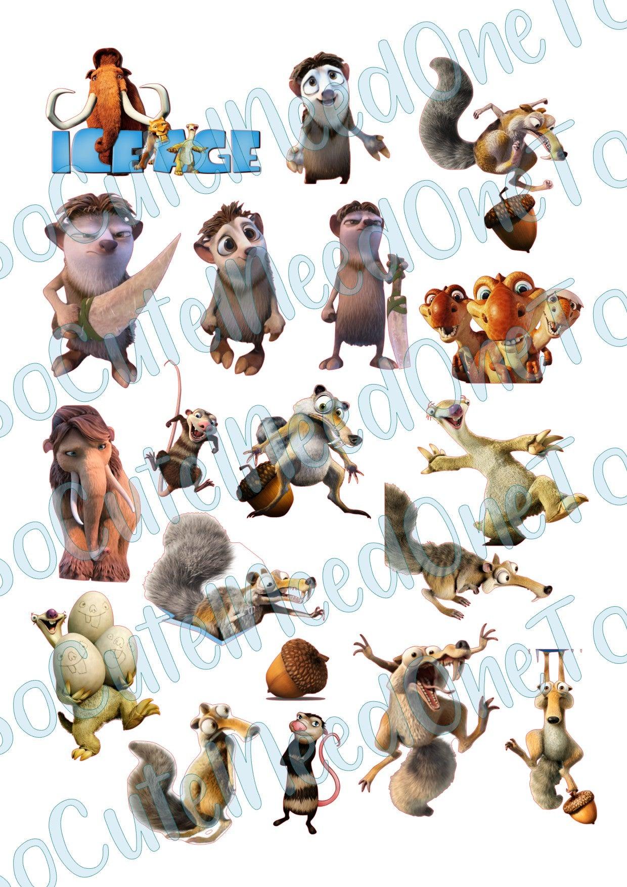 Ice Age #2 on Clear/White Waterslide Paper Ready To Use - SoCuteINeedOneToo