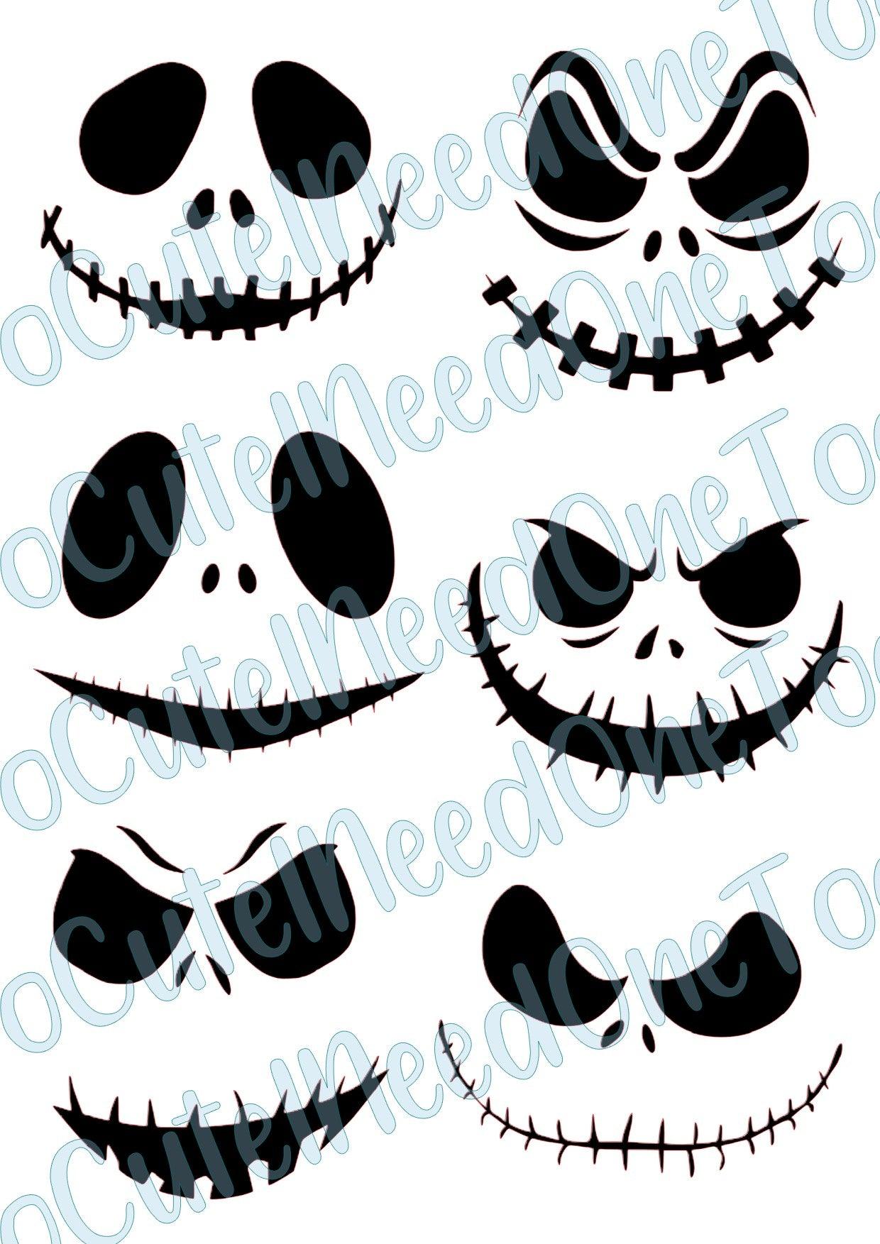 Jack - 6 Different Faces on Clear/White Waterslide Paper Ready To Use - SoCuteINeedOneToo