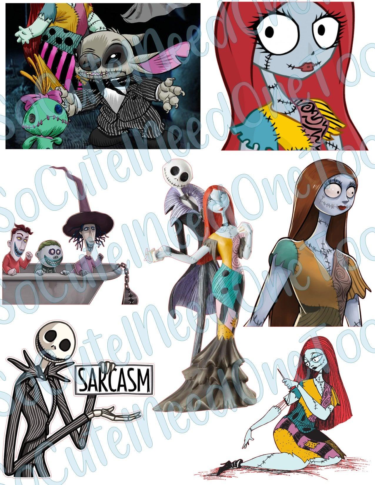 Jack and Sally #10 on Clear/White Waterslide Paper Ready To Use - SoCuteINeedOneToo
