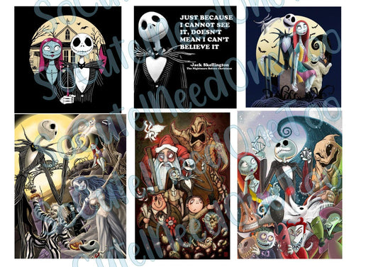 Jack and Sally #15 on Clear/White Waterslide Paper Ready To Use - SoCuteINeedOneToo