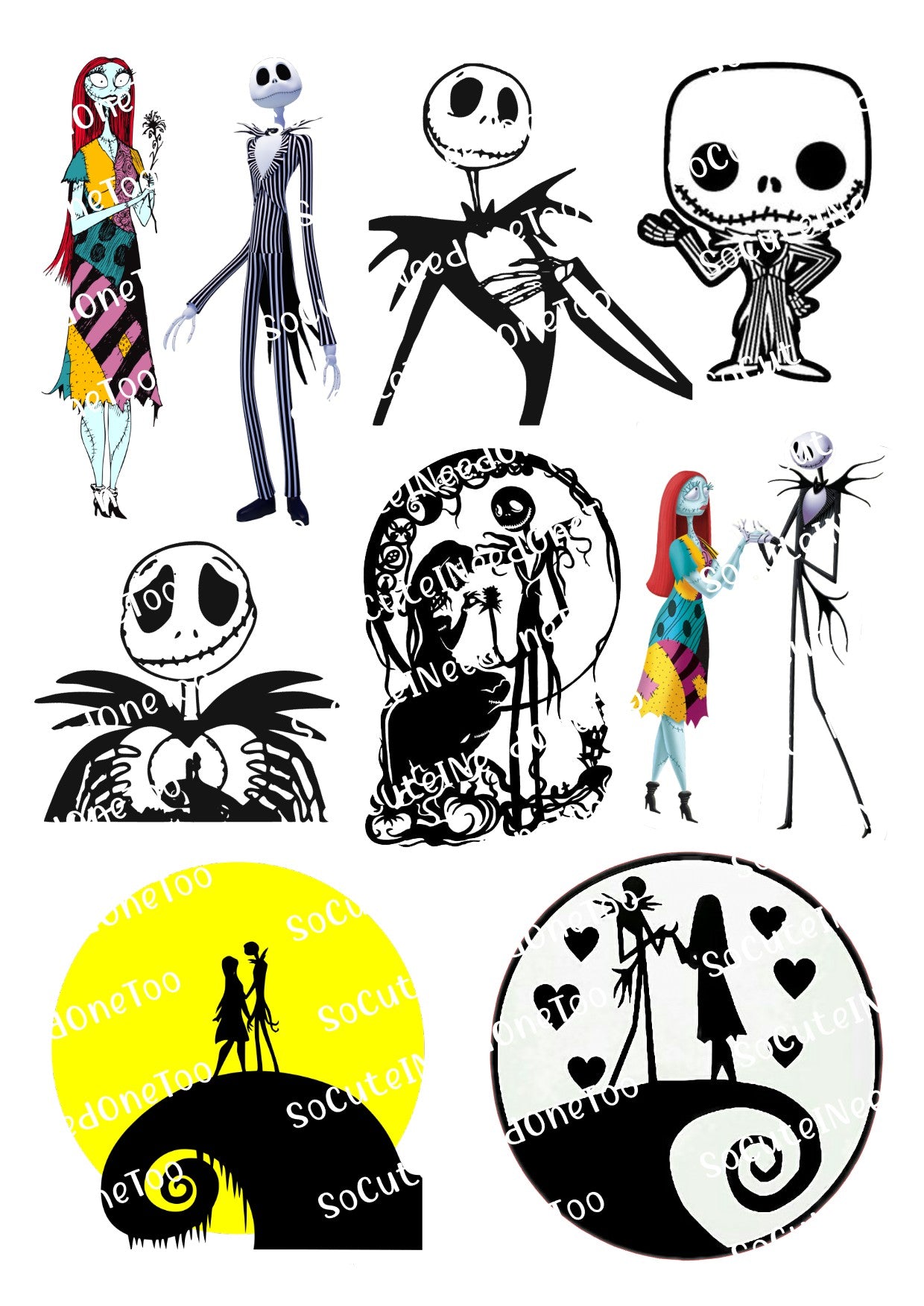 Jack & Sally #4 Water On Clear Waterslide Paper Sealed and Ready To Use - SoCuteINeedOneToo