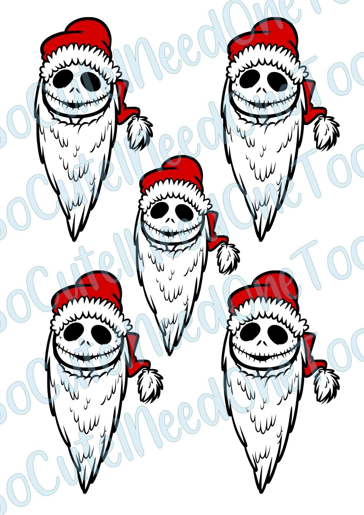 Jack Santa Clause On Clear/White Waterslide Paper - Ready To Use - SoCuteINeedOneToo