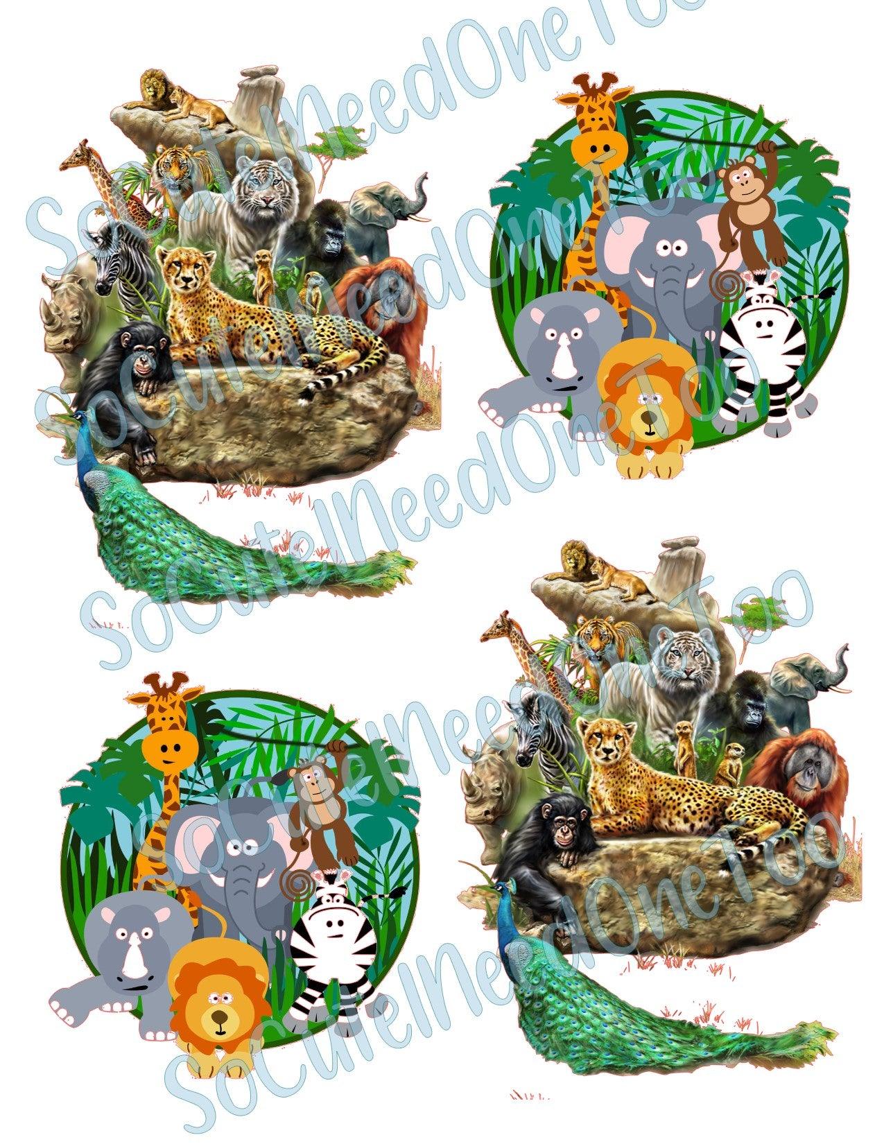 Jungle Animals on Clear/White Waterslide Paper Ready To Use - SoCuteINeedOneToo