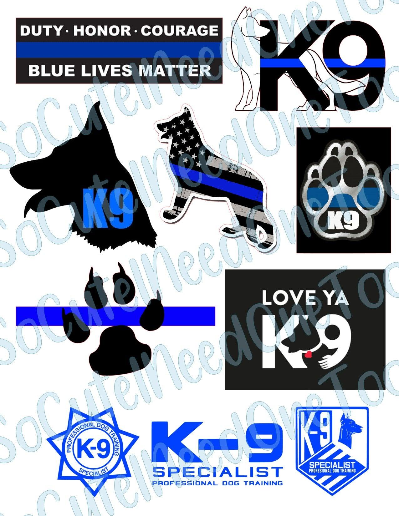 K-9 Police Dog on Clear/White Waterslide Paper Ready To Use - SoCuteINeedOneToo