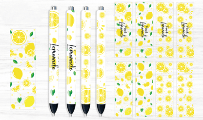 Lemon Pen Wraps on Clear/White Waterslide Paper Ready To Use - SoCuteINeedOneToo