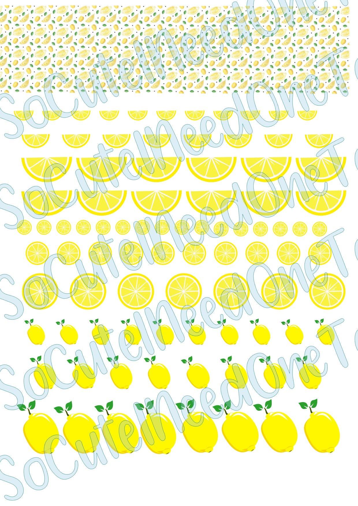 Lemons on Clear/White Laser Printed Waterslide Paper Ready To Use - SoCuteINeedOneToo