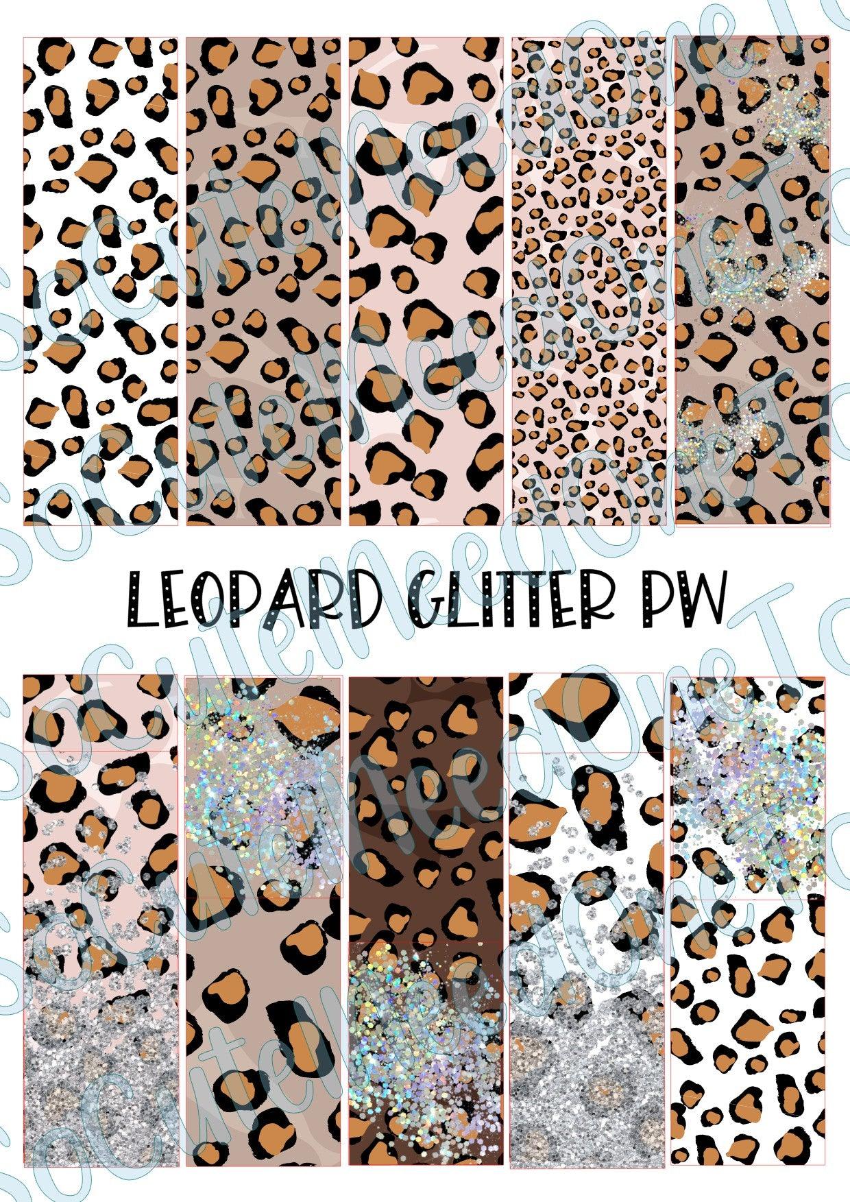 Leopard Glitter Pen Wraps on Clear/White Waterslide Paper Ready To Use - SoCuteINeedOneToo