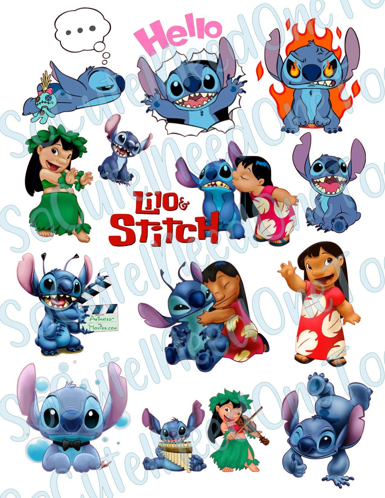 Lilo & Stitch #2 on Clear/White Waterslide Paper Ready To Use - SoCuteINeedOneToo
