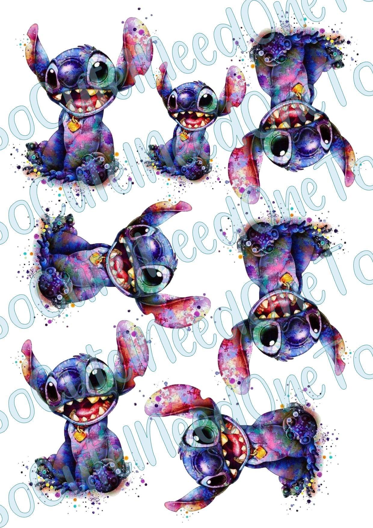 Lilo & Stitch Watercolors- on Clear/White Waterslide Paper Ready To Use - SoCuteINeedOneToo