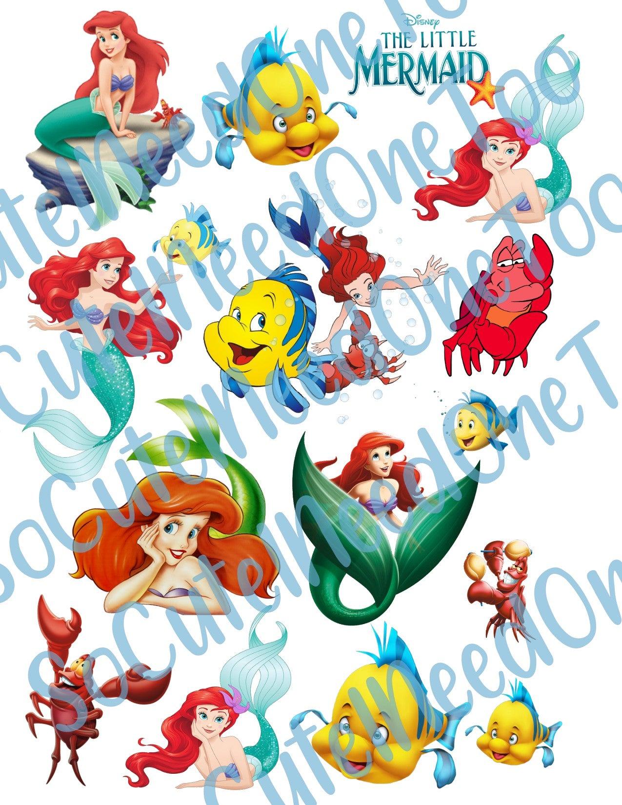 Little Mermaid - Ariel, Sebastian & Flounder Waterslide Decals - SoCuteINeedOneToo