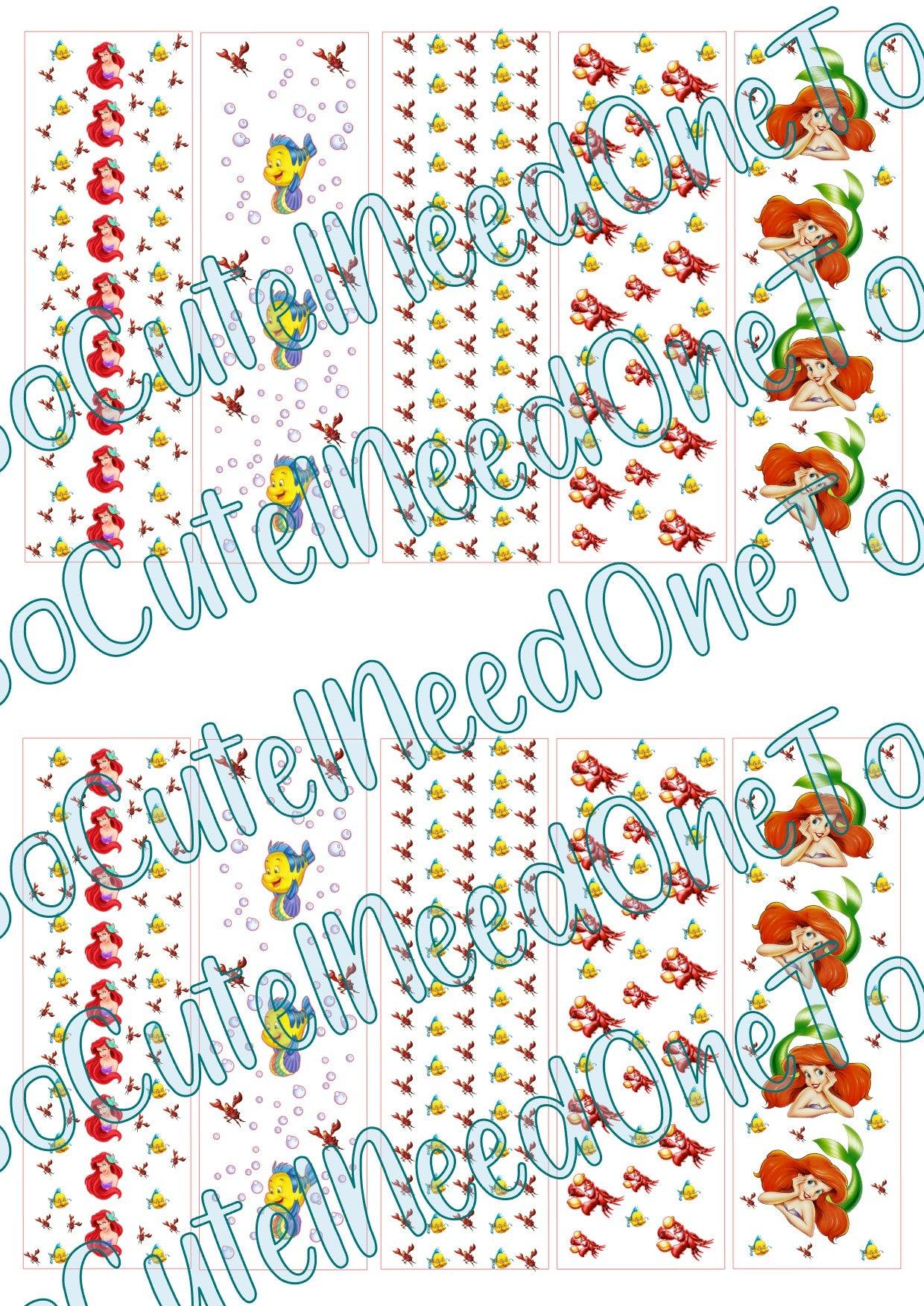 Little Mermaid Pen Wraps On Waterslide Paper - SoCuteINeedOneToo