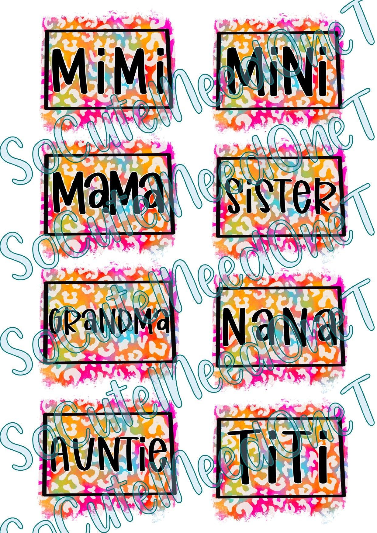Mama & Mini #3 on Clear/White Waterslide Paper Ready To Use - SoCuteINeedOneToo
