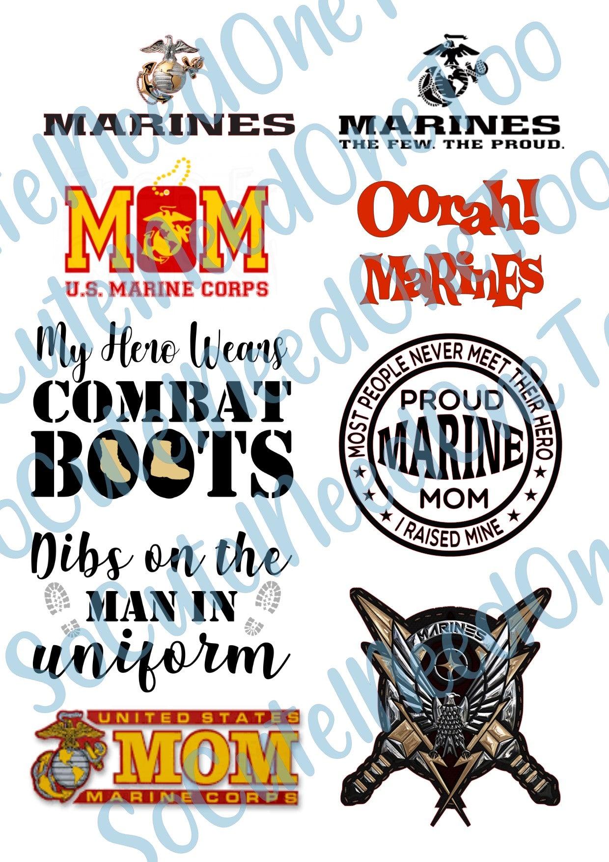 Marine's #1 On Clear/White Waterslide Paper Ready To Use - SoCuteINeedOneToo