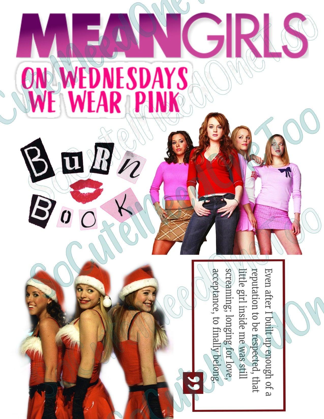 Mean Girls Decals on Clear/White Waterslide Paper - Ready To Use - SoCuteINeedOneToo