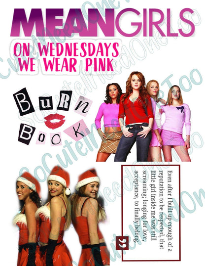 Mean Girls Decals on Clear/White Waterslide Paper - Ready To Use - SoCuteINeedOneToo
