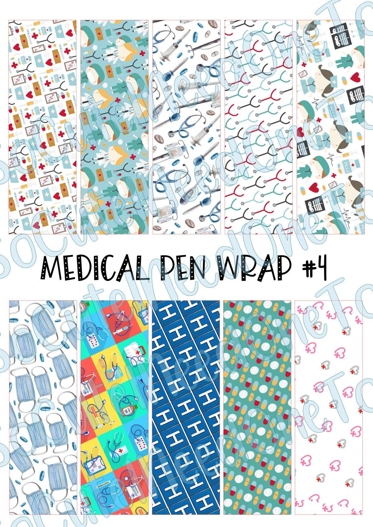 Medical Pen Wraps #4 on Clear/White Waterslide Paper Ready To Use - SoCuteINeedOneToo